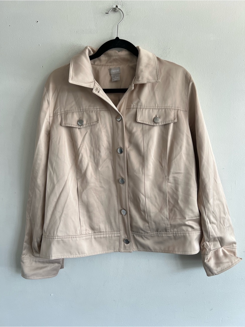 Chico's Cream Beige Jean-Style Jacket - Women